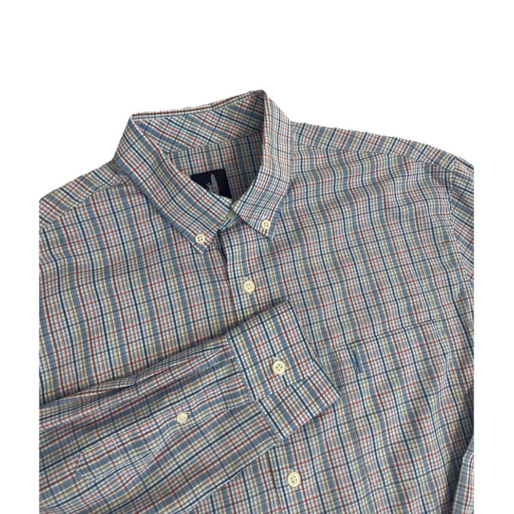 Johnnie O Shirt Mens Large Multicolor Plaid Prep-Formance Button Down Logo EUC - Picture 2 of 7